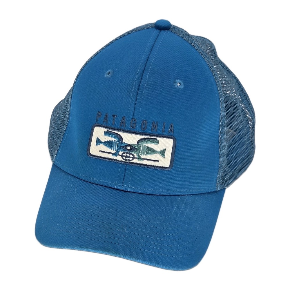 Patagonia Trident Flying Fish Blue Snapback Trucker Hat Mesh